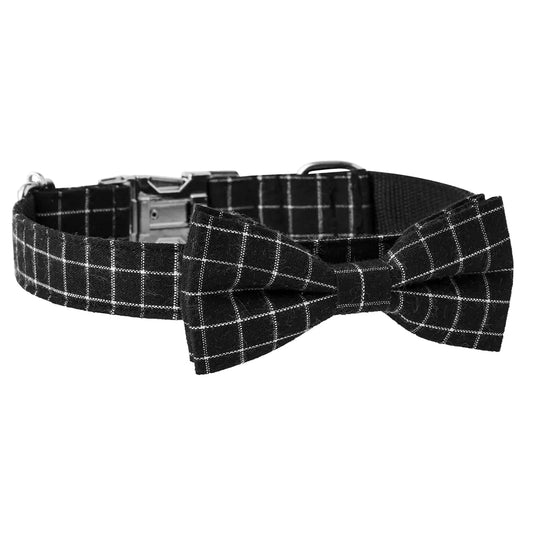 Plaid Bowtie Dog Collar