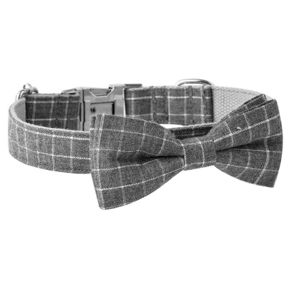 Plaid Bowtie Dog Collar