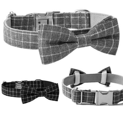 Plaid Bowtie Dog Collar