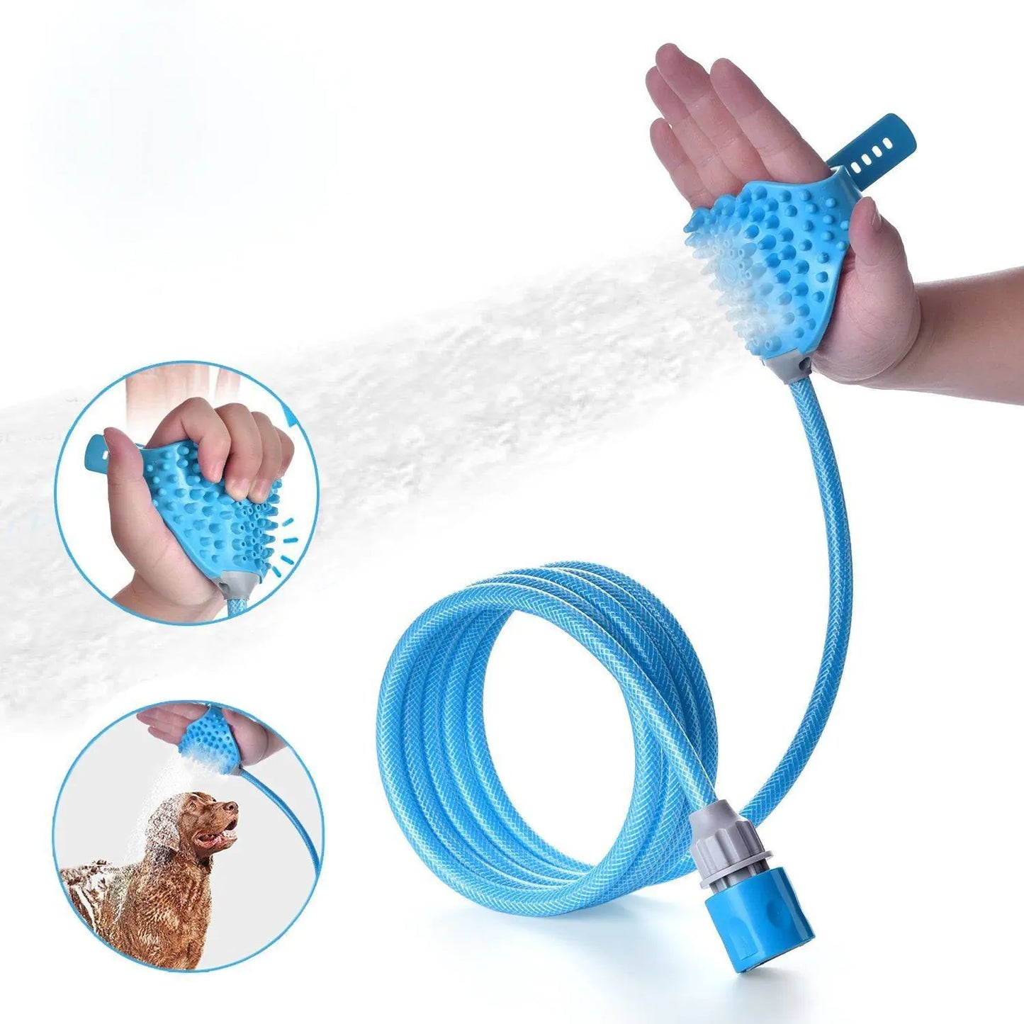 Pet Bathing Massage Glove and Hose